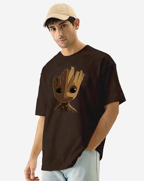 Men Graphic Print Oversized Fit Round-Neck T-Shirt 1
