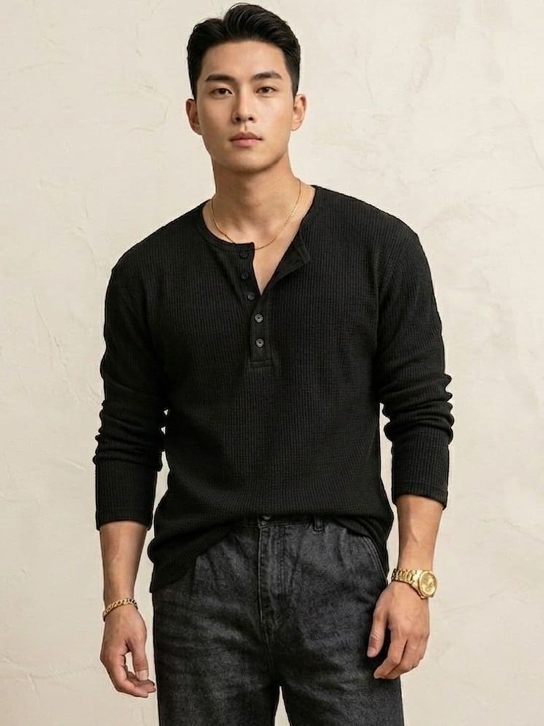 Imsa Moda Men Henley Neck T-shirt 1
