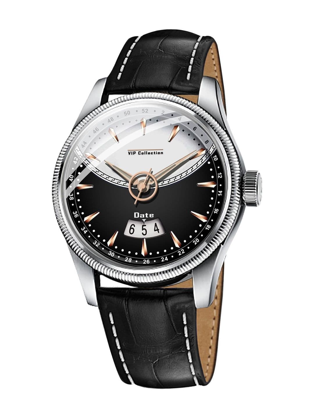 NEWMAN Men Dial & Leather Straps Analogue Multi Function Watch 9025_S_Black 1
