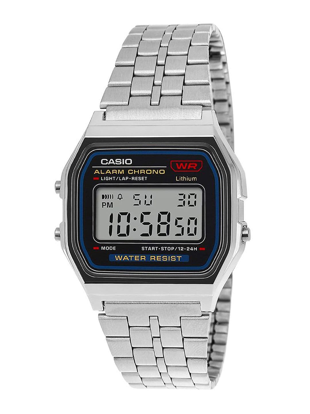CASIO Vintage A159WA-N1DF Black Digital Dial Silver Stainless Steel Band D338 1